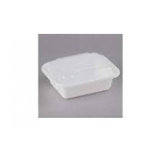 12 oz plastic cont. rectangle combo white microwaveable (150) CODE# COMRE12W
