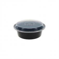 32 oz plastic cont. round combo BLACK microwaveable (150) CODE# COMRO32B