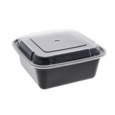 36 oz plastic cont. square combo BLACK microwaveable (150) CODE# COMSQ36B