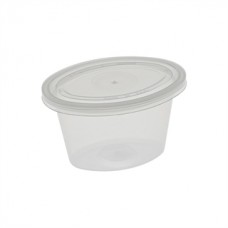 1 oz. oval clear portion cup with lid (500) CODE# PCUOV1C