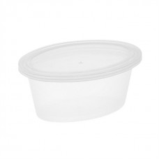 3 oz oval clear portion cup with lid (500) CODE# PCUOV3C