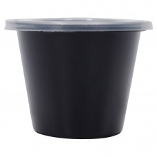 5 oz oval blk portion cup with lid (500) CODE# PCUOV5B