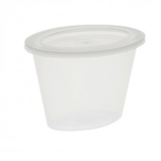 6 oz oval clear portion cup with lid (500) CODE# PCUOV6C