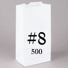 #8 WHITE PAPER BAG (500) CODE# BAGW8500