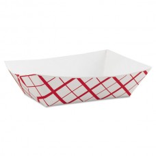 3 lb. Food Tray Red and white(500) CODE# FOODTRAY 3LBR/W