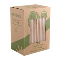 Conserveware5.75" paper kraft straws,compostableunwrp,kr CODE# STRAW42STRM.KR