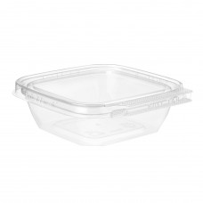 CONT HINGED 8 OZ Plastic Container Showcase CLEAR SQUARE (300) CODE# TS4008