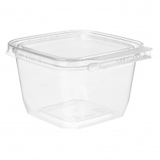 CONT HINGED Plastic Container Showcase 16 Oz CLEAR SQ PET (276) CODE# TS4016