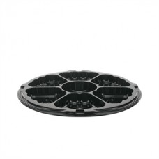 6 Compartment Black Tray (50) pactiv CODE# 9912K