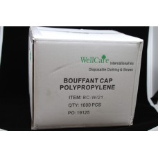 21" BOUFFANT CAPS 10/100 WHITE CODE# BOUFFANT