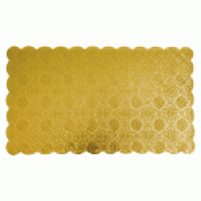 5 1/4 X 9 3/4 SCALLOPED GOLD CAKE BOARDS(500) CODE# BRD51/X93/4G