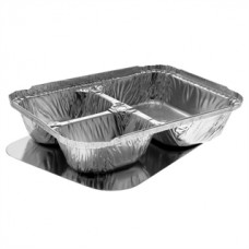 3 COMPARTMENT OBLONG FOIL PAN WITH FLAT LID CODE# 739TP