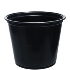 5.5oz souffle black portion cup (50/50) CODE# PCURO5.5B