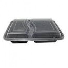 2 SECTION FOOD CONTAINER,150 SET, BLACK CODE# COMRE232B