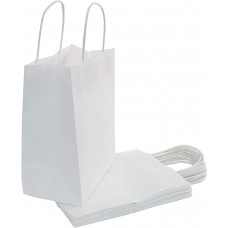 White senior paper shopping bag with handle 13x7x17 (250) CODE# BAGPHWSENIOR