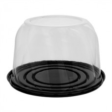 7'' CAKE COMBO BLK BASE W/25'' FLUTTED DOME (100) CODE# CC09B525